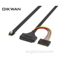 Slim SAS SFF-8654 4I a U.2 SFF-8639+Potencia 15p Slimsas 4i Conector